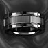 Men's 8mm Tungsten Black Grooved Bushed Brick Pattern Comfort-Fit Wedding Band